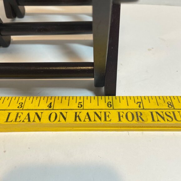 Vintage Expandable Wooden Magazine Rack / Organizer In Dark Wood Finish - Picture 11 of 11